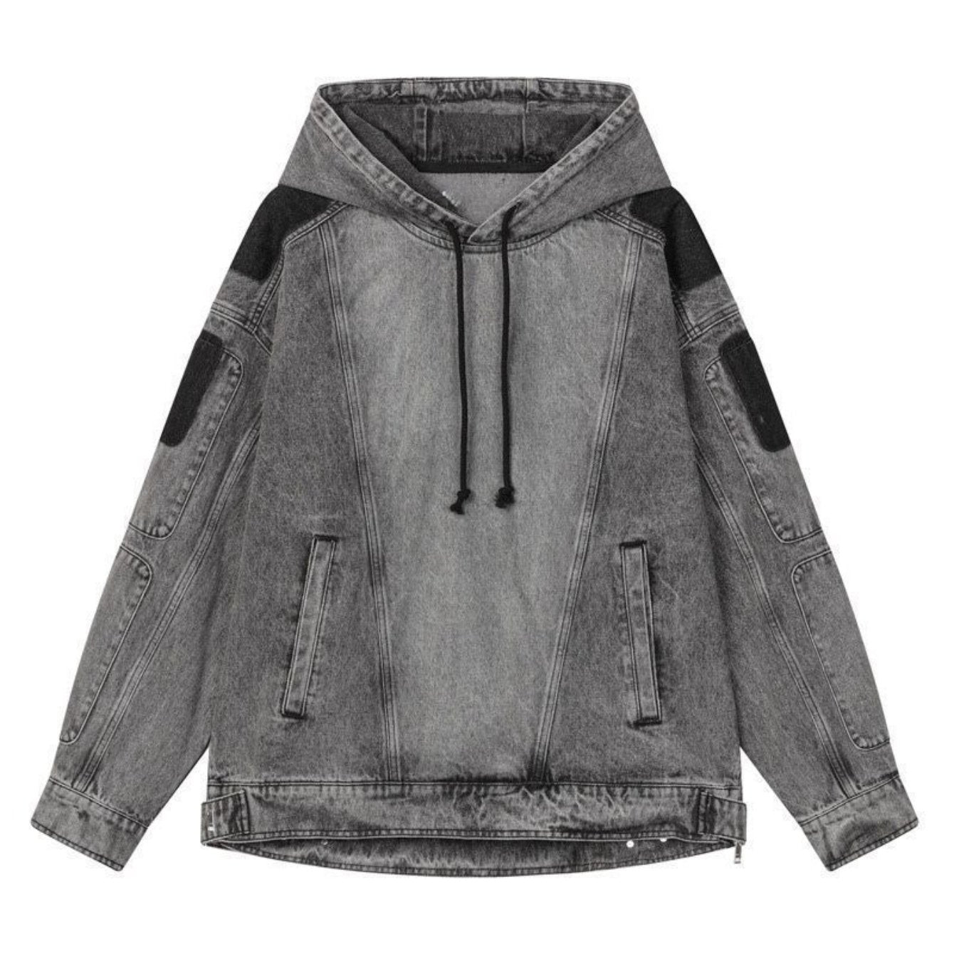 HERTALK Men'S Spring And Autumn 3D Denim Hoodie, New Style for Layered Wearing, Loose Fit