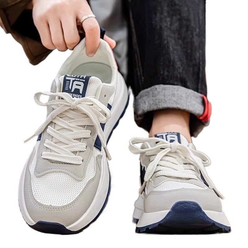 Men'S Mesh Breathable Casual Sports Shoes, Thick Sole Running Sneakers for Daily Wear, Lightweight Non-Slip Summer Walking Shoes