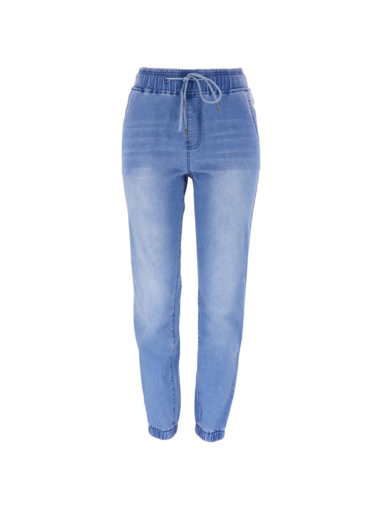 Women'S Light Blue Drawstring Waist Jogger Jeans, Loose And Stretchy for Casual Versatility, And Leg-Lengthening, Perfect for Daily Commutes, Shopping, Or Strolls in Summer