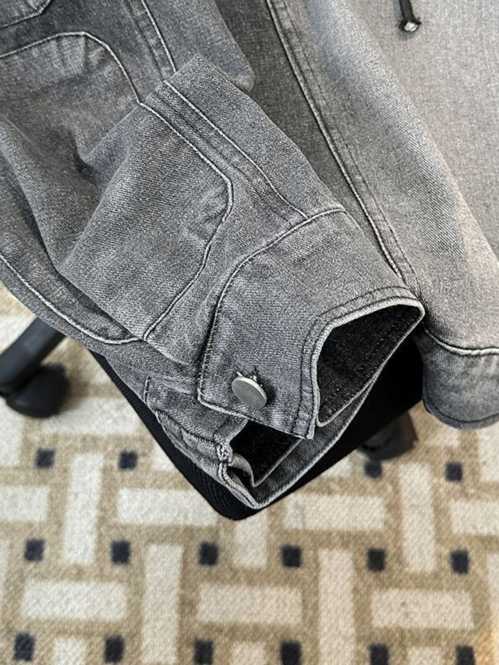 HERTALK Men'S Spring And Autumn 3D Denim Hoodie, New Style for Layered Wearing, Loose Fit