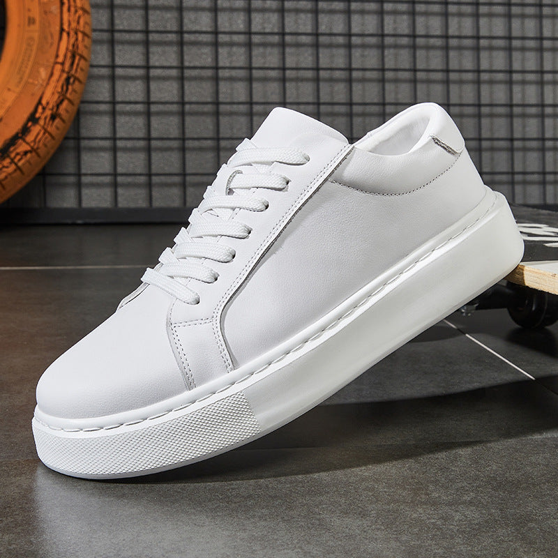 Men'S White Sneakers for 2026, Crafted from High-Quality Genuine, Ideal for Both Athletic And Casual Occasions, Stylish And Adaptable Summer Footwear Featuring Thick Soles