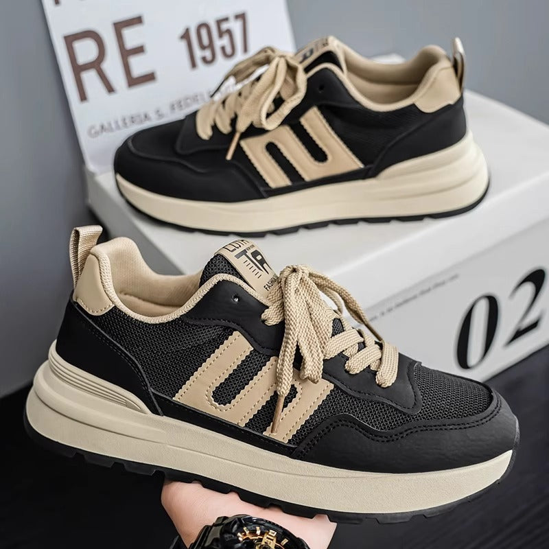Men'S Mesh Breathable Casual Sports Shoes, Thick Sole Running Sneakers for Daily Wear, Lightweight Non-Slip Summer Walking Shoes